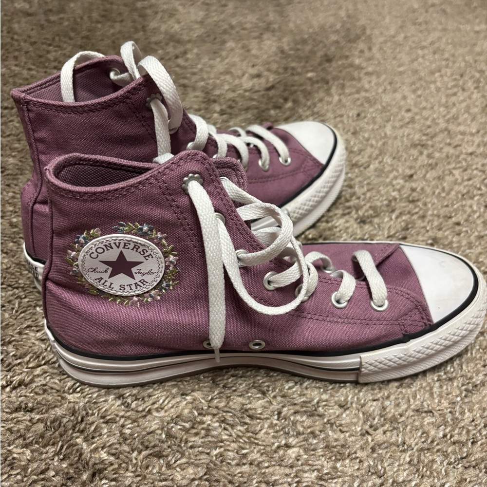 Girls Converse Mauve High-Top Sneakers